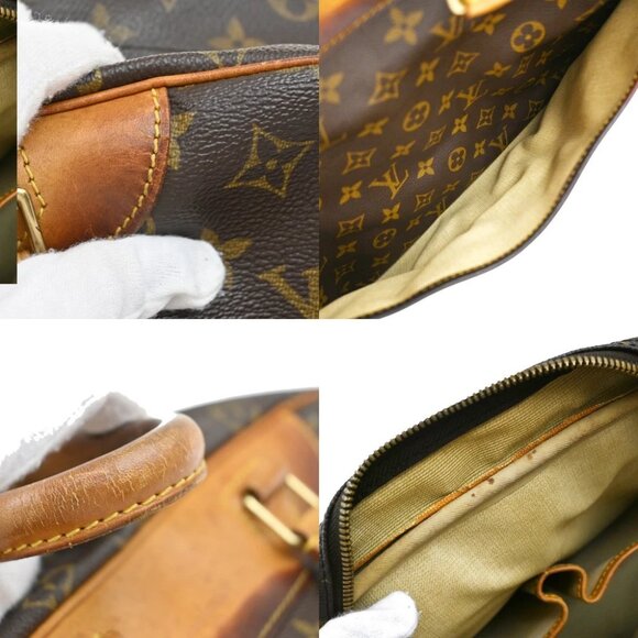 LOUIS VUITTON LV Logo Deauville Hand Bag Monogram Leather Brown - Picture 13 of 15